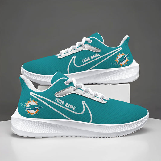 Miami Dolphins Lightweight Patch Decor Running Shoes NA26