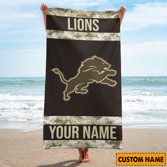 Detroit Lions Personalized Limited Edition Beach Towel AZBTOWEL159