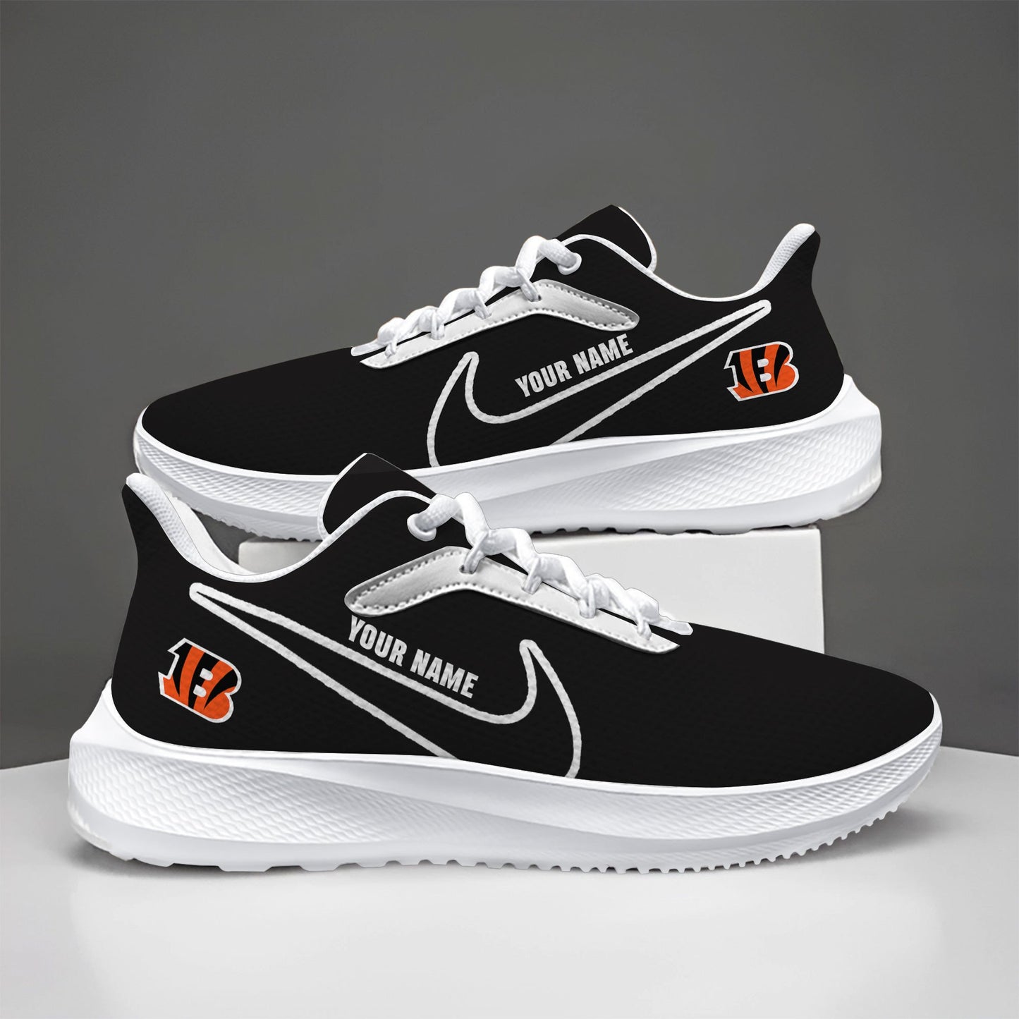 Cincinnati Bengals Lightweight Patch Decor Running Shoes NA33