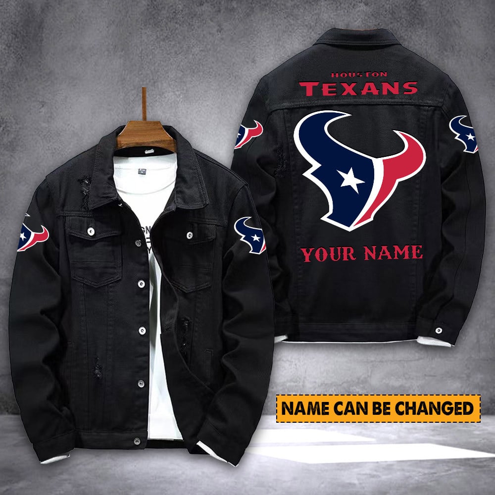 Houston Texans Personalized New Denim Jacket S9DJ016