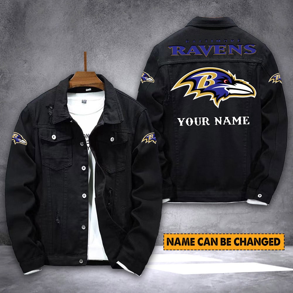 Baltimore Ravens Personalized New Denim Jacket S9DJ009