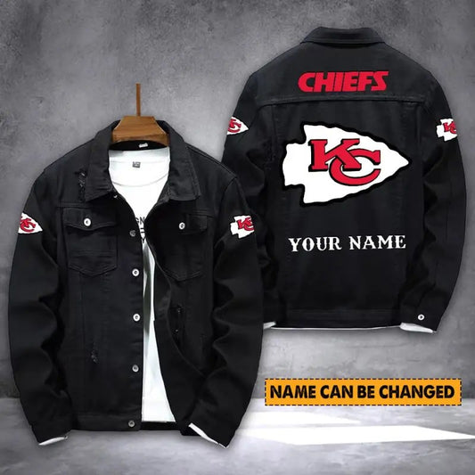 Kansas City Chiefs Personalized New Denim Jacket S9DJ002