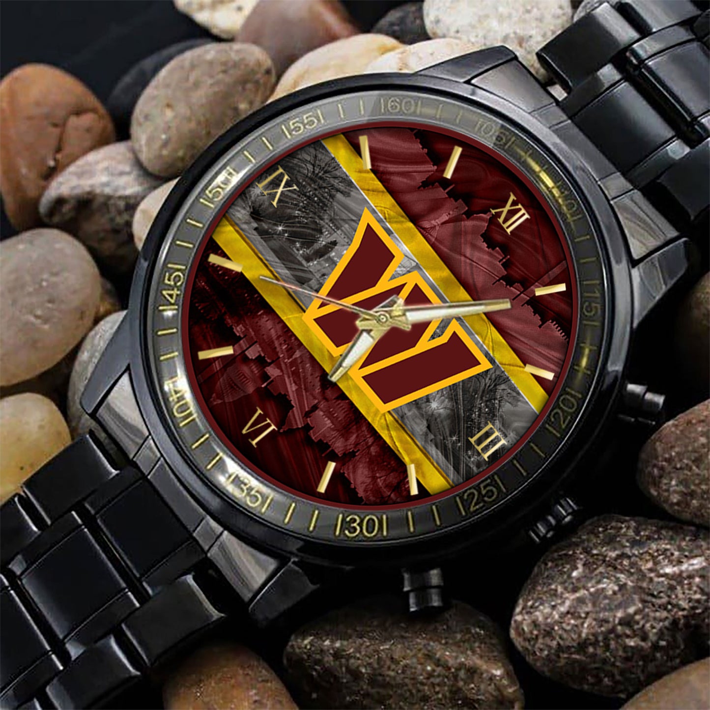 Washington Commanders Black Fashion Watch Gifts For Sport Fans AZWATCH86