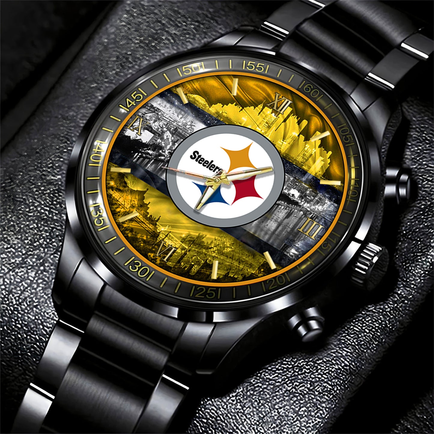 Pittsburgh Steelers Black Fashion Watch Gifts For Sport Fans AZWATCH91