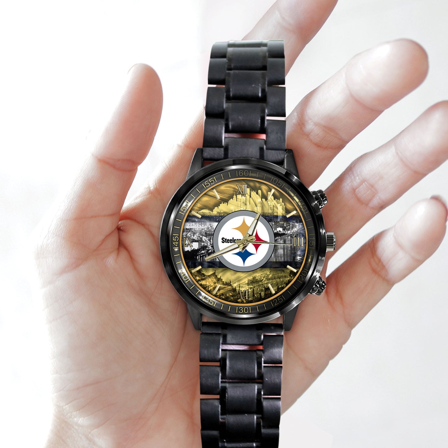 Pittsburgh Steelers Black Fashion Watch Gifts For Sport Fans AZWATCH91