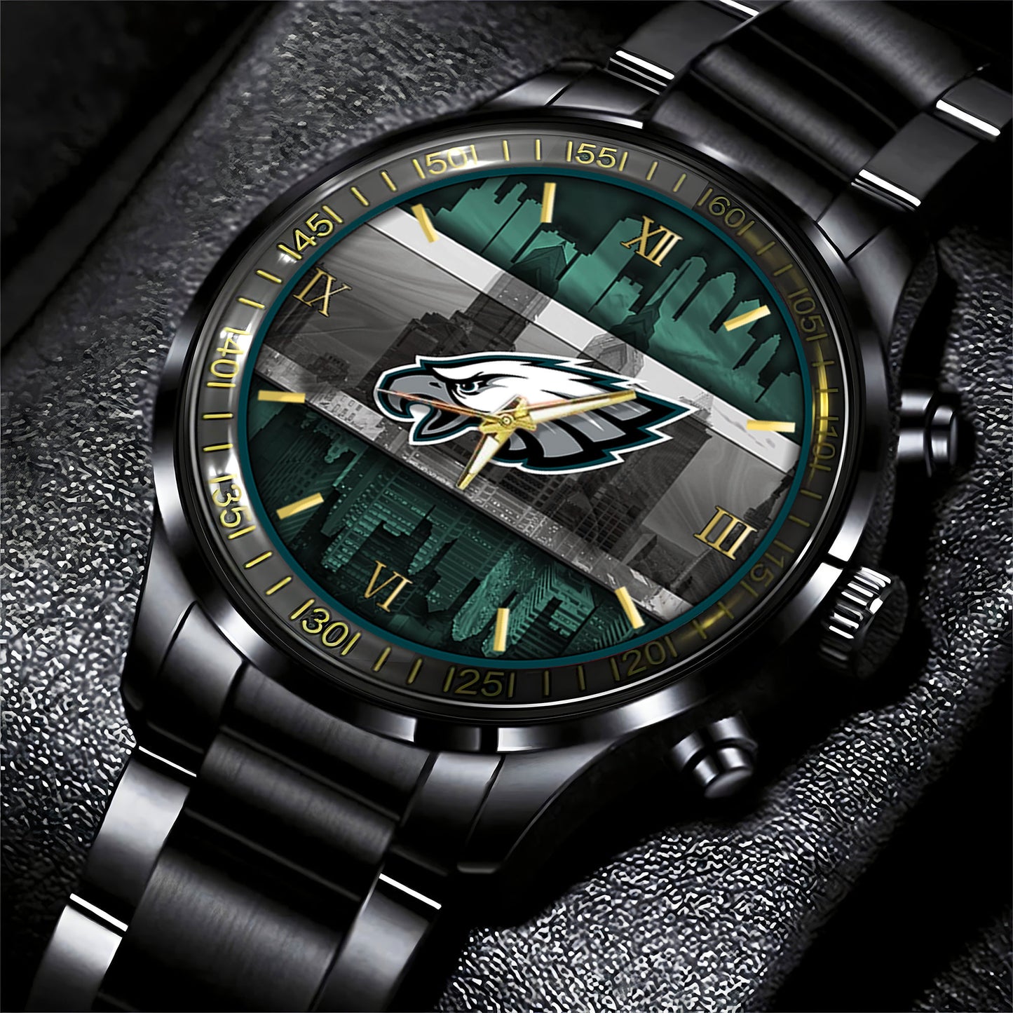 Philadelphia Eagles Black Fashion Watch Gifts For Sport Fans AZWATCH95