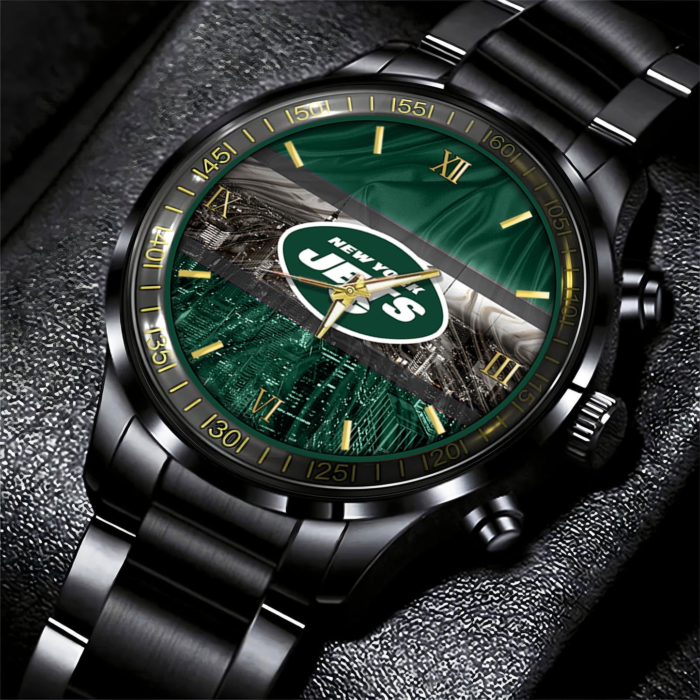 New York Jets Black Fashion Watch Gifts For Sport Fans AZWATCH94