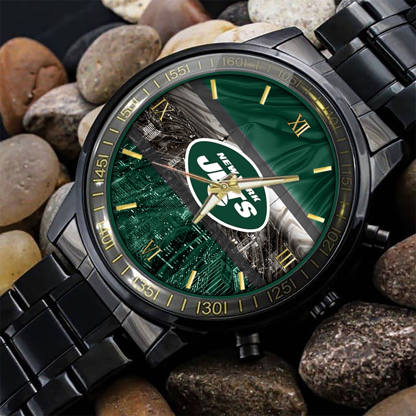 New York Jets Black Fashion Watch Gifts For Sport Fans AZWATCH94