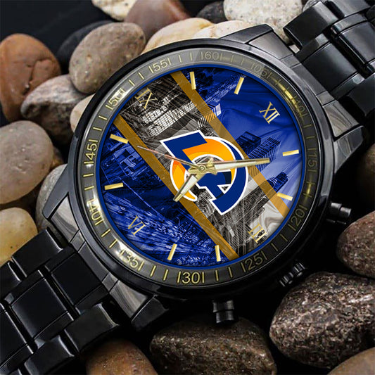 Los Angeles Rams Black Fashion Watch Gifts For Sport Fans AZWATCH96