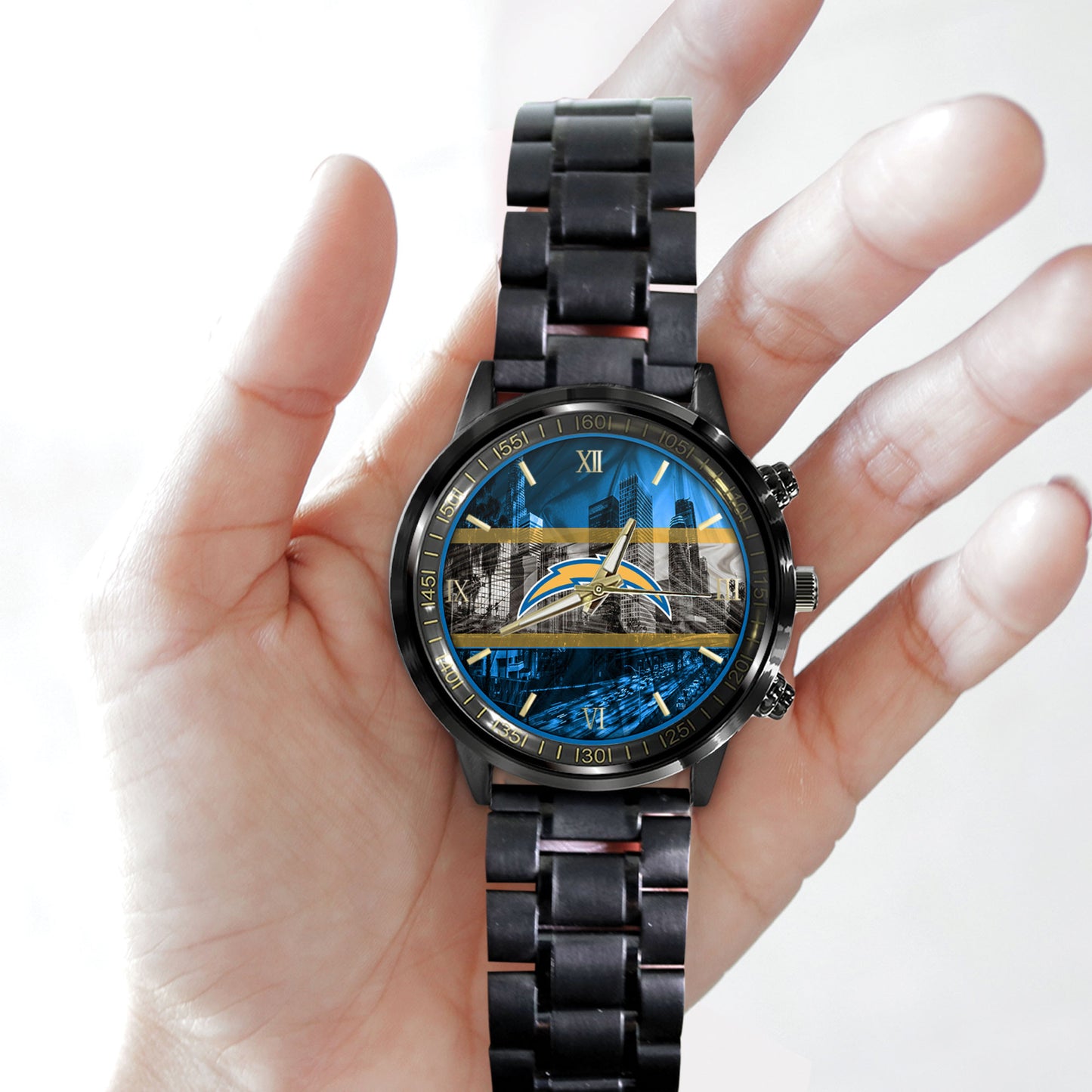 Los Angeles Chargers Black Fashion Watch Gifts For Sport Fans AZWATCH01