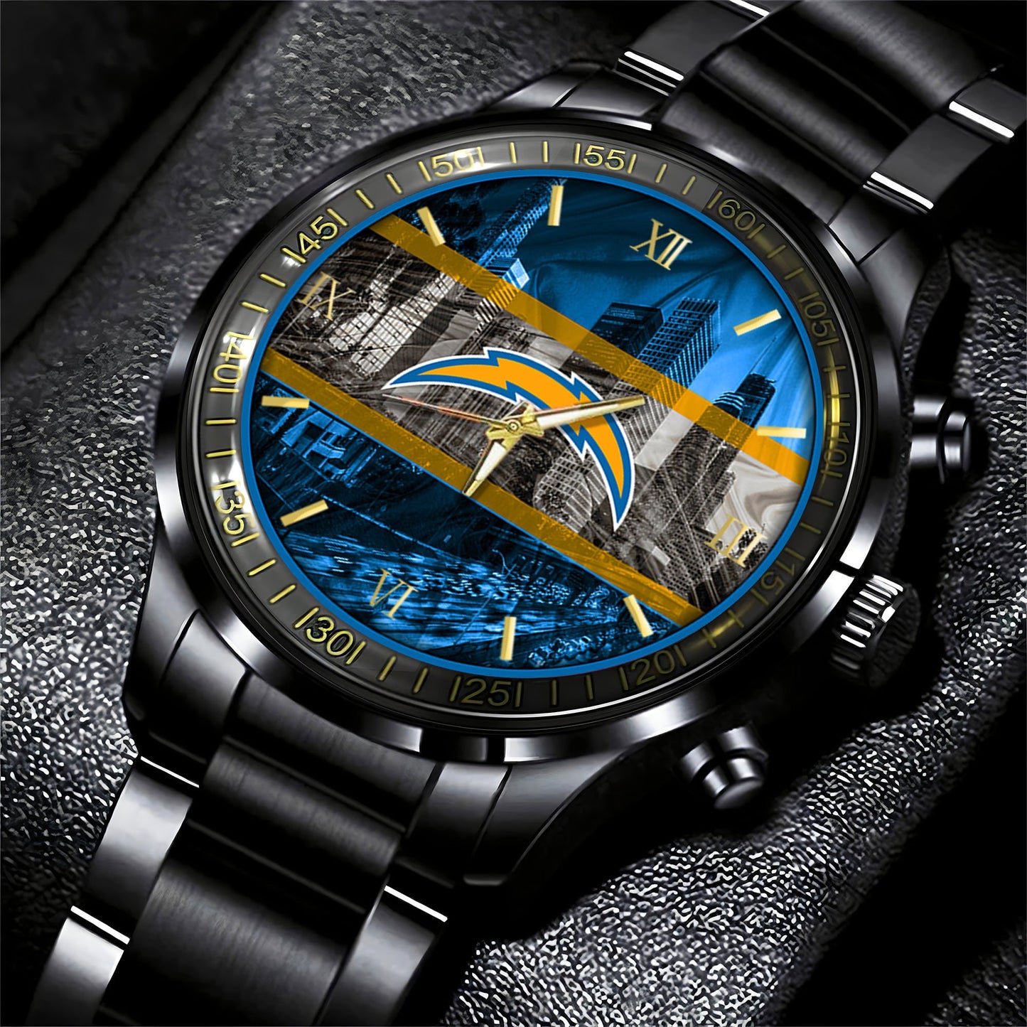 Los Angeles Chargers Black Fashion Watch Gifts For Sport Fans AZWATCH01