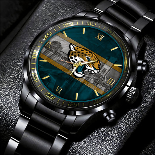 Jacksonville Jaguars Black Fashion Watch Gifts For Sport Fans AZWATCH04