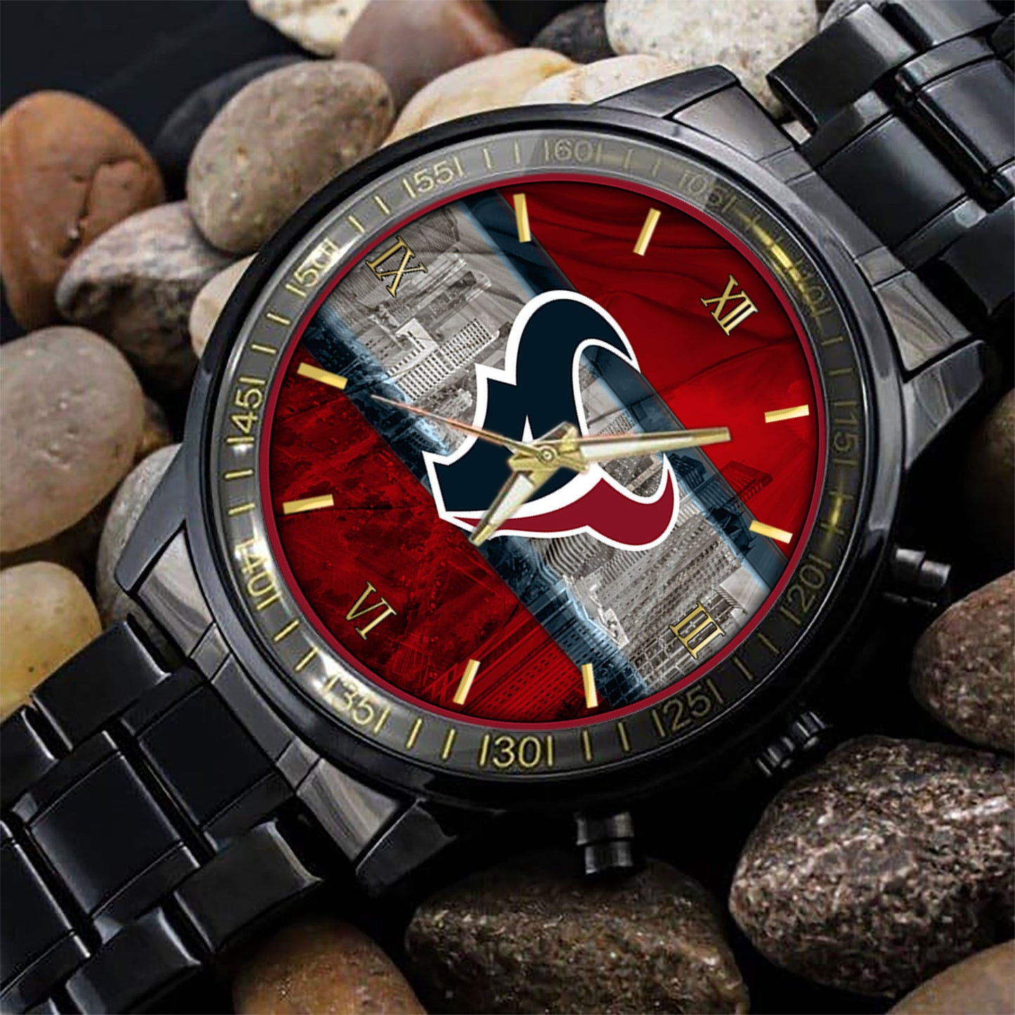 Houston Texans Black Fashion Watch Gifts For Sport Fans AZWATCH07
