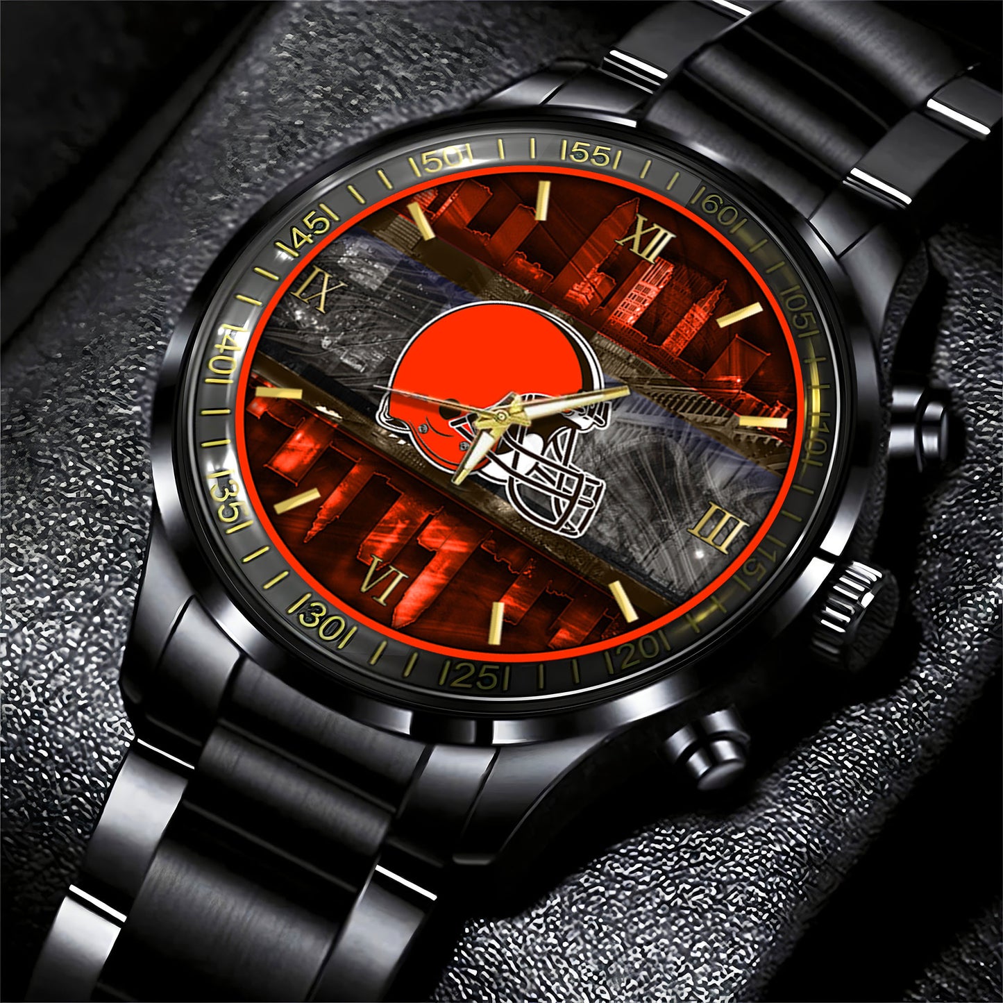 Cleveland Browns Black Fashion Watch Gifts For Sport Fans AZWATCH10