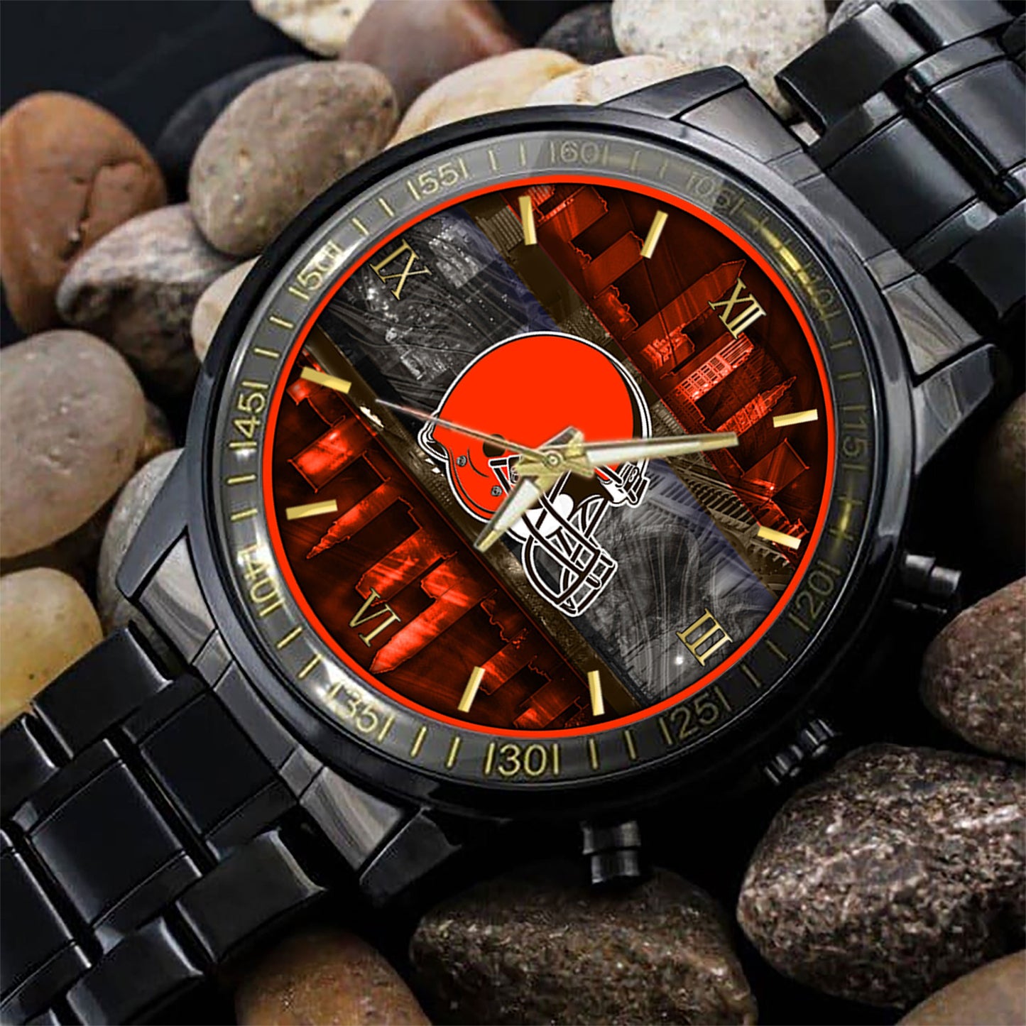Cleveland Browns Black Fashion Watch Gifts For Sport Fans AZWATCH10