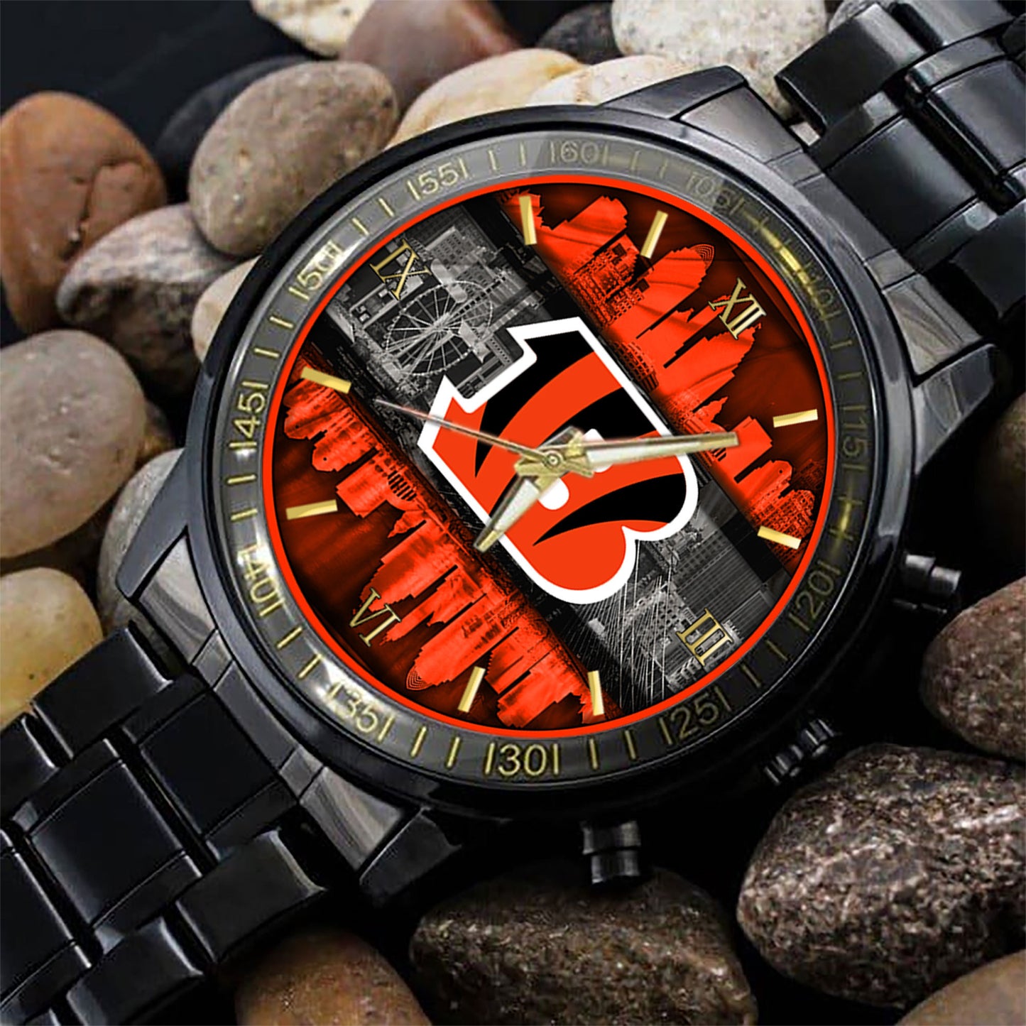 Cincinnati Bengals Black Fashion Watch Gifts For Sport Fans AZWATCH13