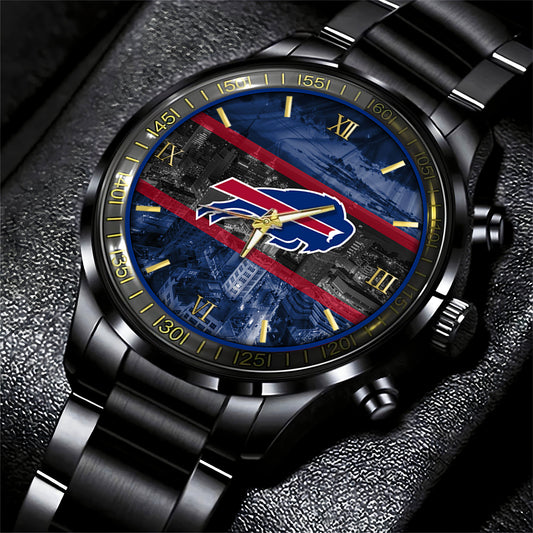 Buffalo Bills Black Fashion Watch Gifts For Sport Fans AZWATCH14