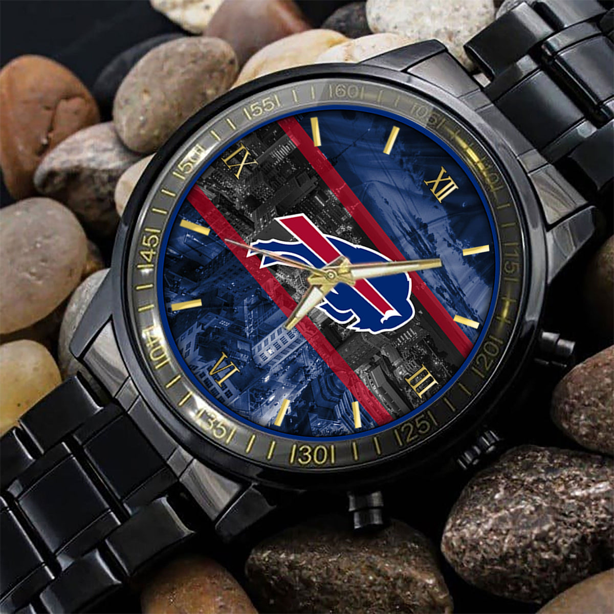 Buffalo Bills Black Fashion Watch Gifts For Sport Fans AZWATCH14