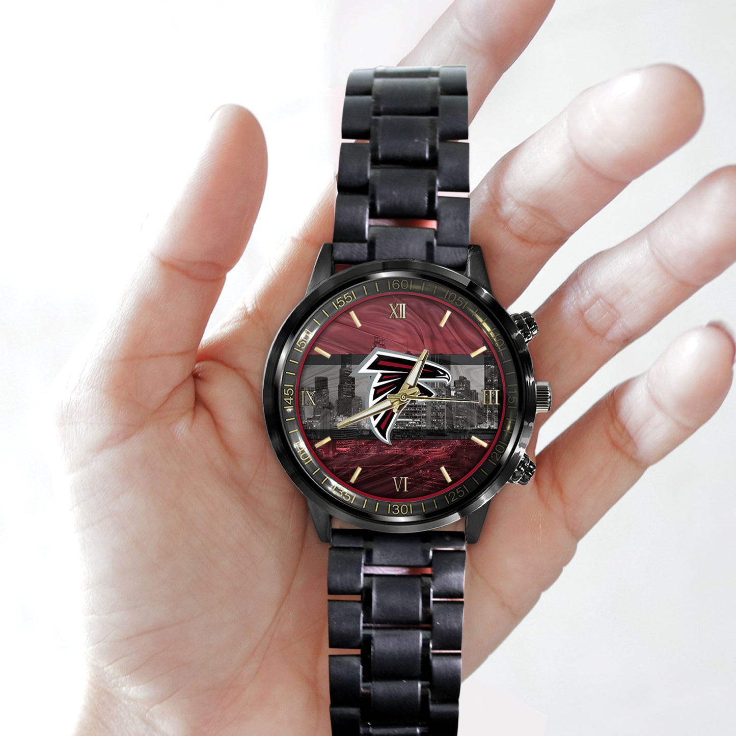 Atlanta Falcons Black Fashion Watch Gifts For Sport Fans AZWATCH18