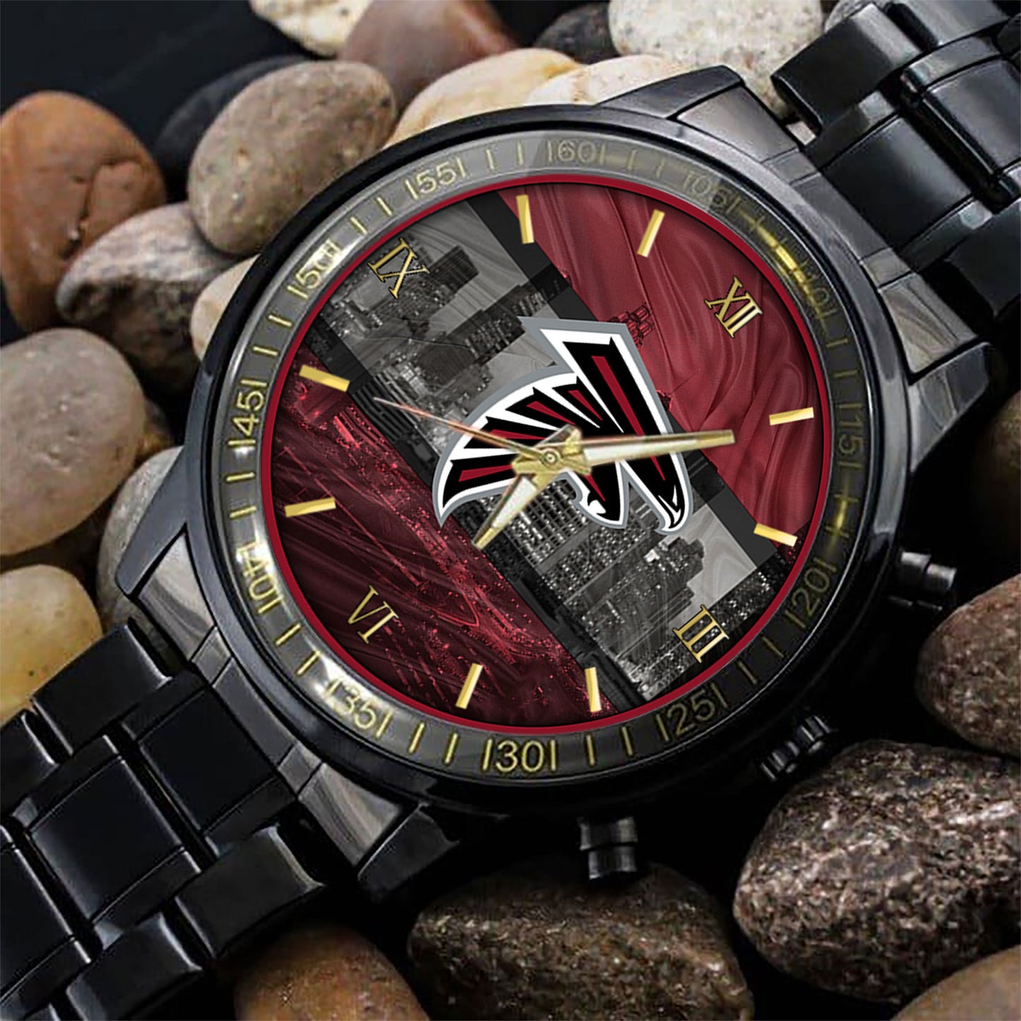 Atlanta Falcons Black Fashion Watch Gifts For Sport Fans AZWATCH18