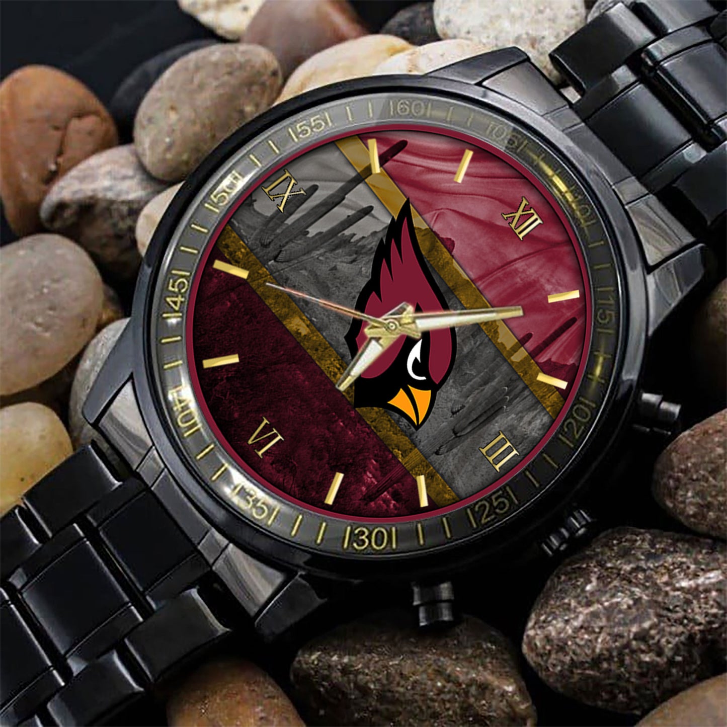 Arizona Cardinals Black Fashion Watch Gifts For Sport Fans AZWATCH17