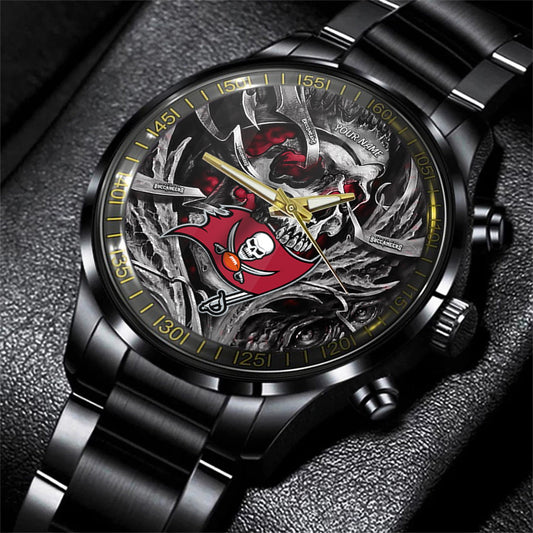 Tampa Bay Buccaneers Black Fashion Watch Gifts For Sport Fans AZWATCH19