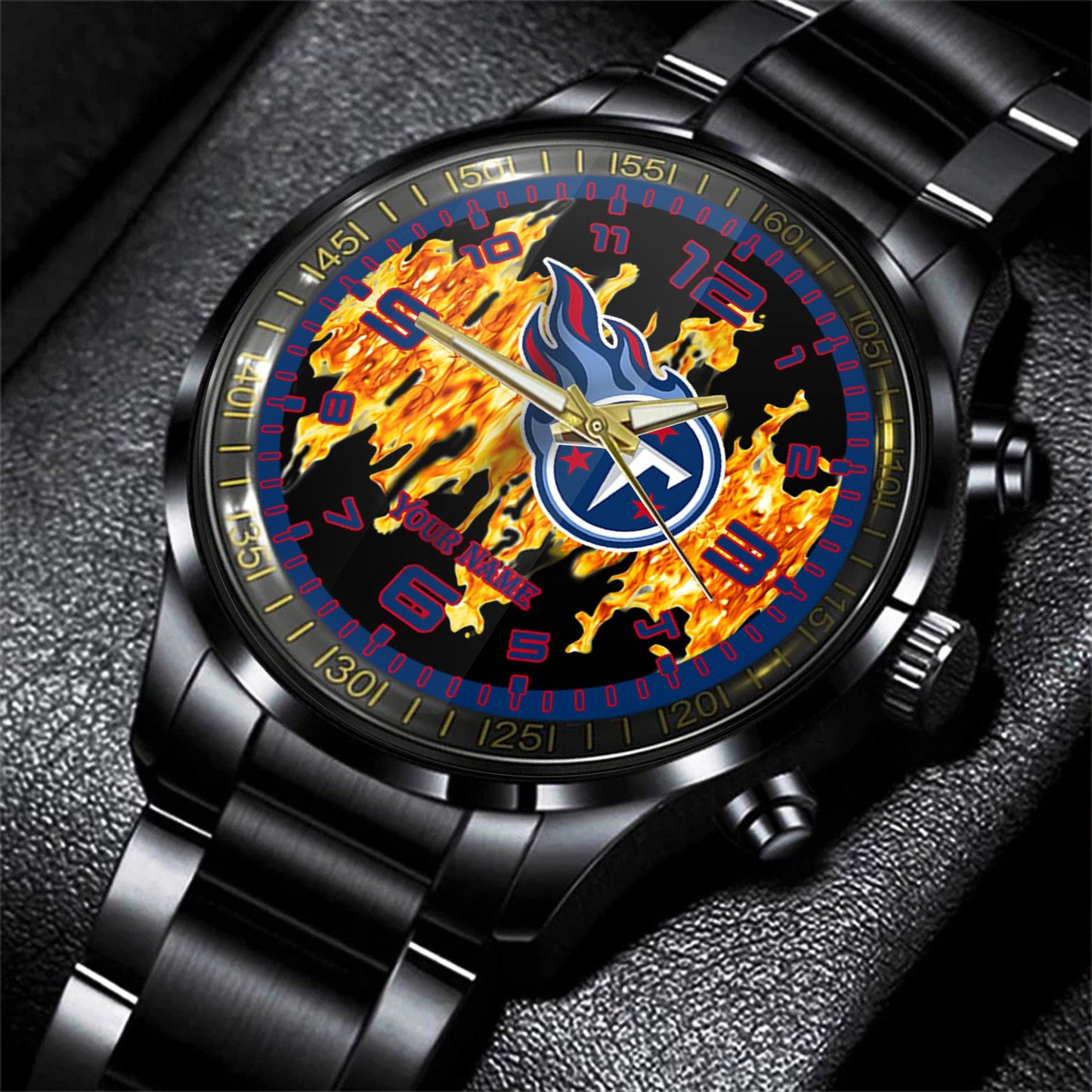 Tennessee Titans Black Fashion Watch Gifts For Sport Fans AZWATCH21