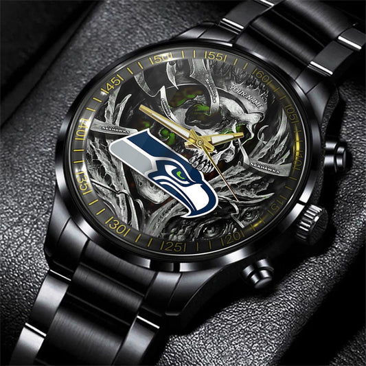 Seattle Seahawks Black Fashion Watch Gifts For Sport Fans AZWATCH22