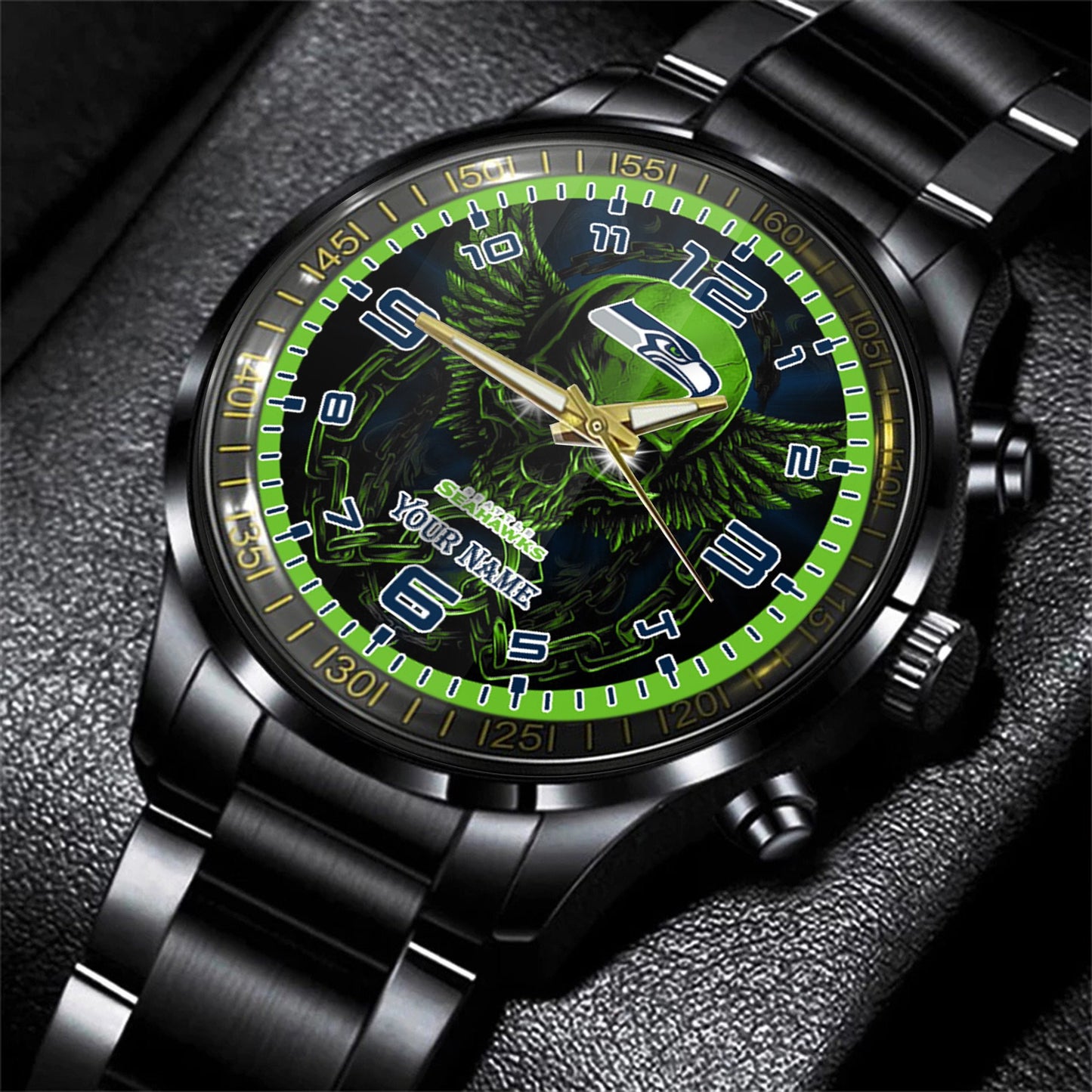 Seattle Seahawks Black Fashion Watch Gifts For Sport Fans AZWATCH22
