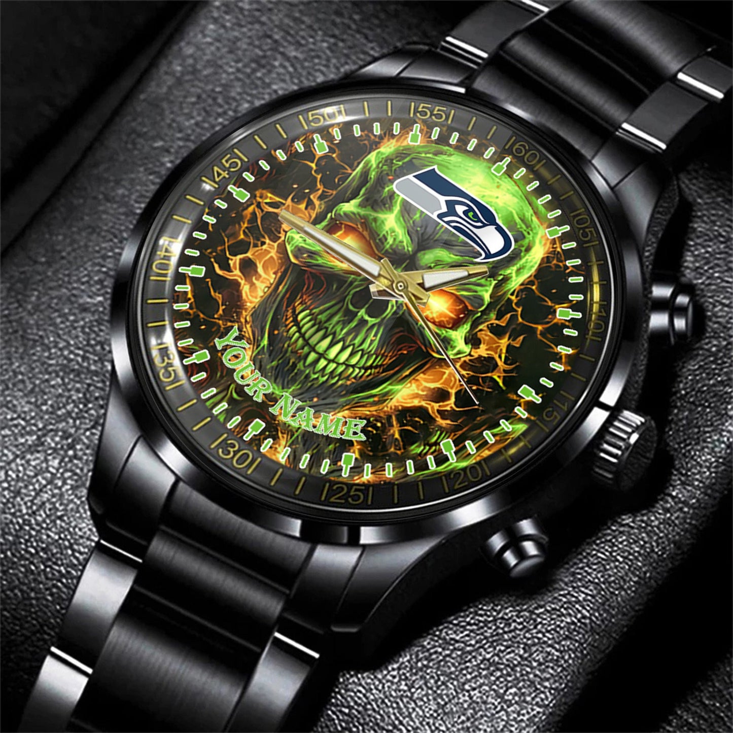 Seattle Seahawks Black Fashion Watch Gifts For Sport Fans AZWATCH22