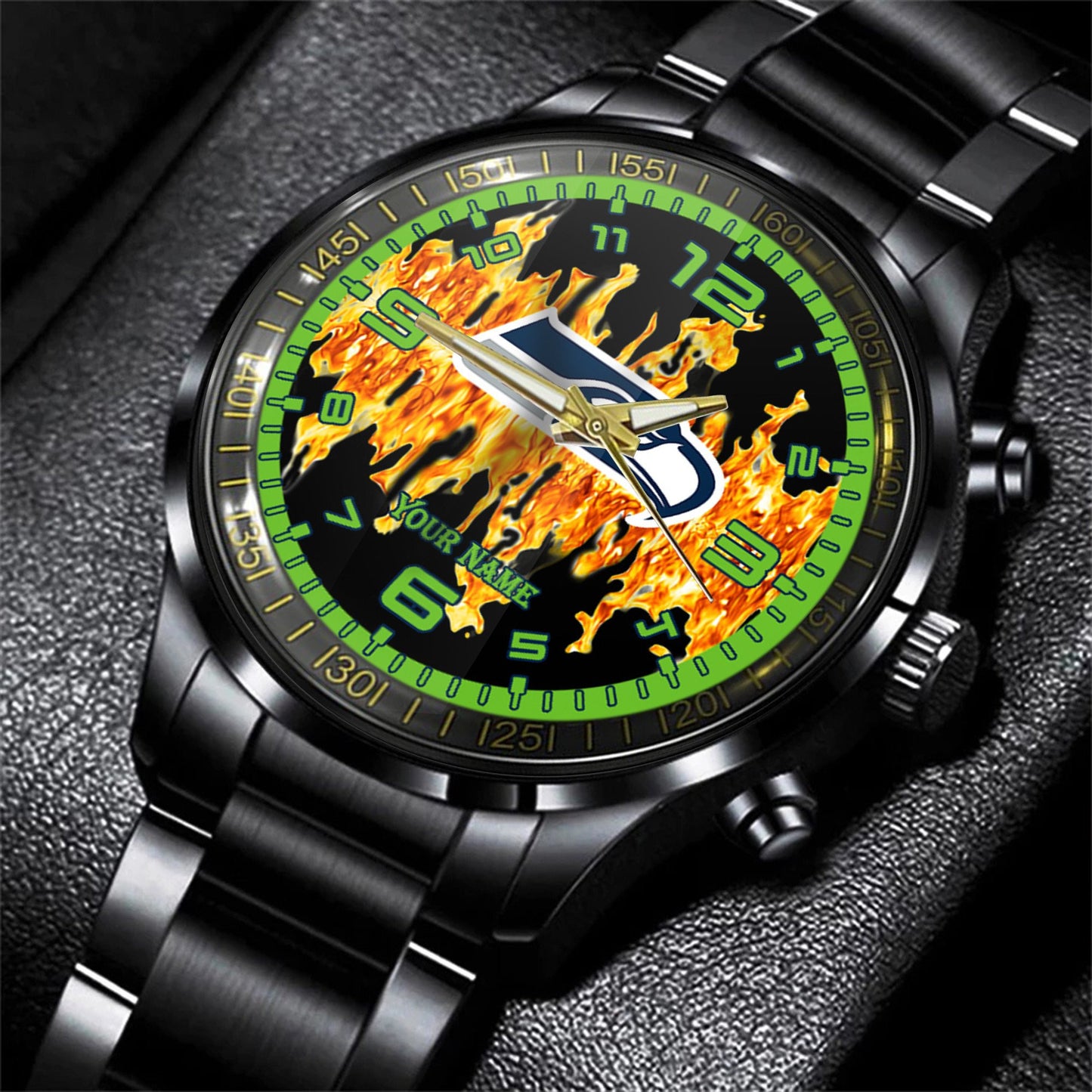 Seattle Seahawks Black Fashion Watch Gifts For Sport Fans AZWATCH22