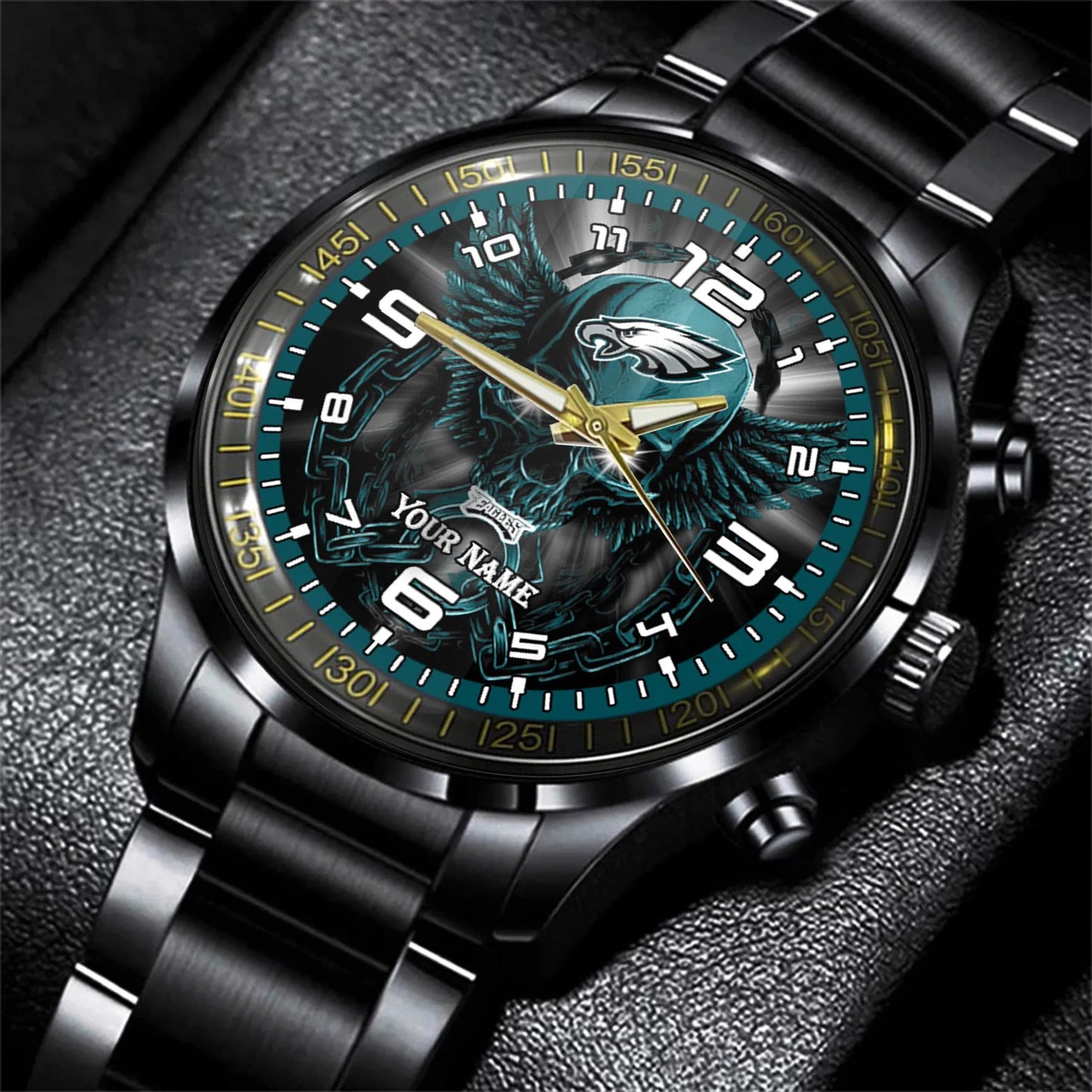 Philadelphia Eagles Black Fashion Watch Gifts For Sport Fans AZWATCH23