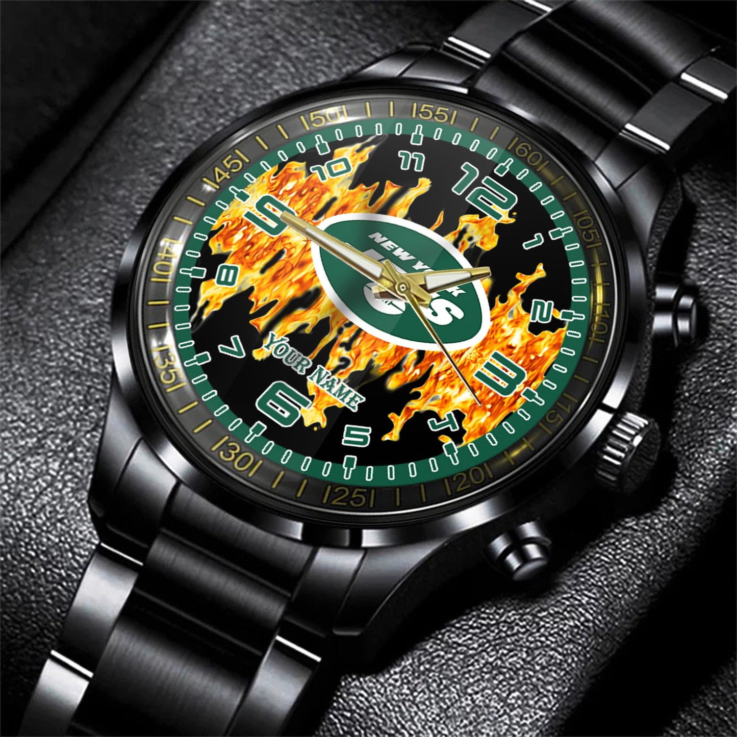 New York Jets Black Fashion Watch Gifts For Sport Fans AZWATCH24