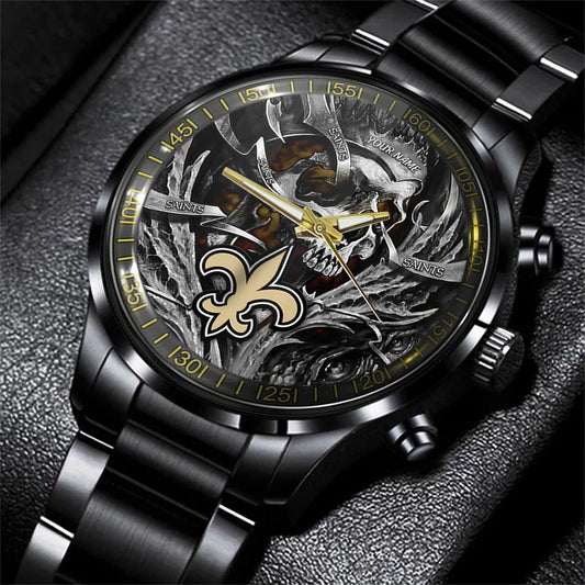 New Orleans Saints Black Fashion Watch Gifts For Sport Fans AZWATCH27