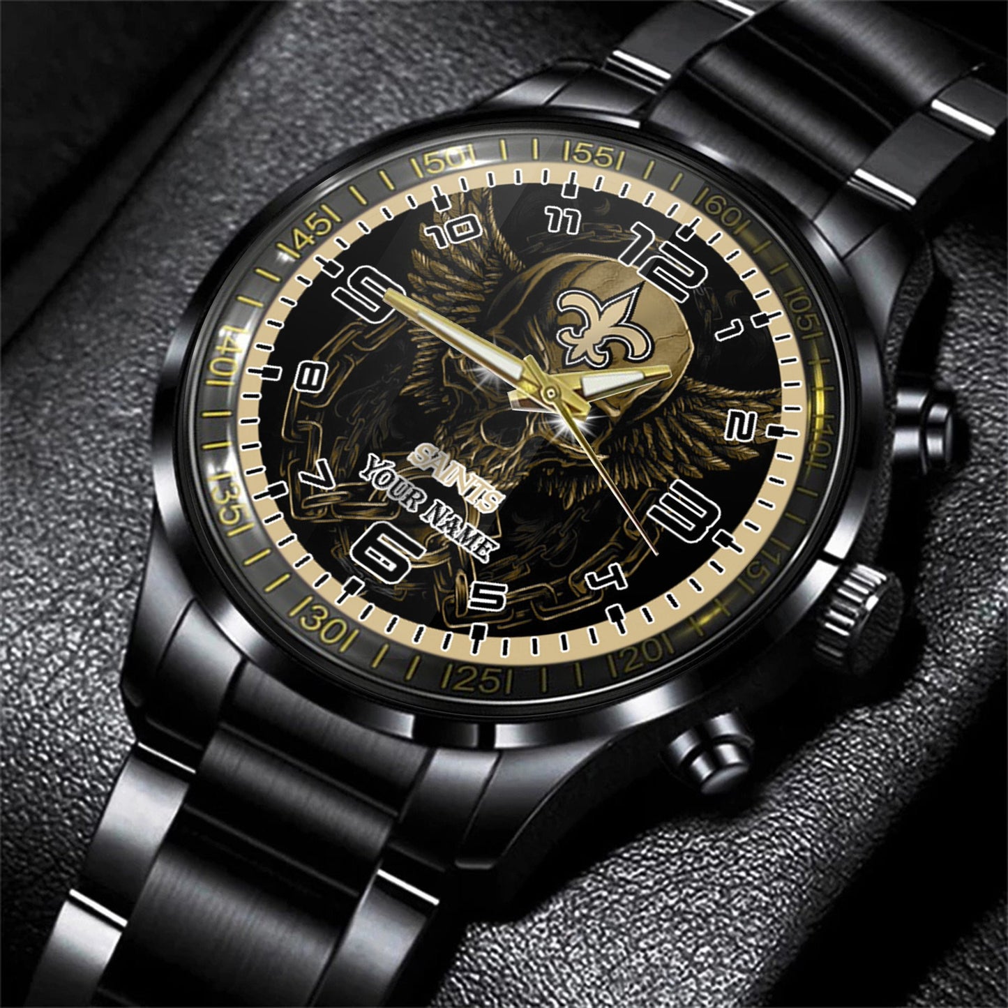 New Orleans Saints Black Fashion Watch Gifts For Sport Fans AZWATCH27