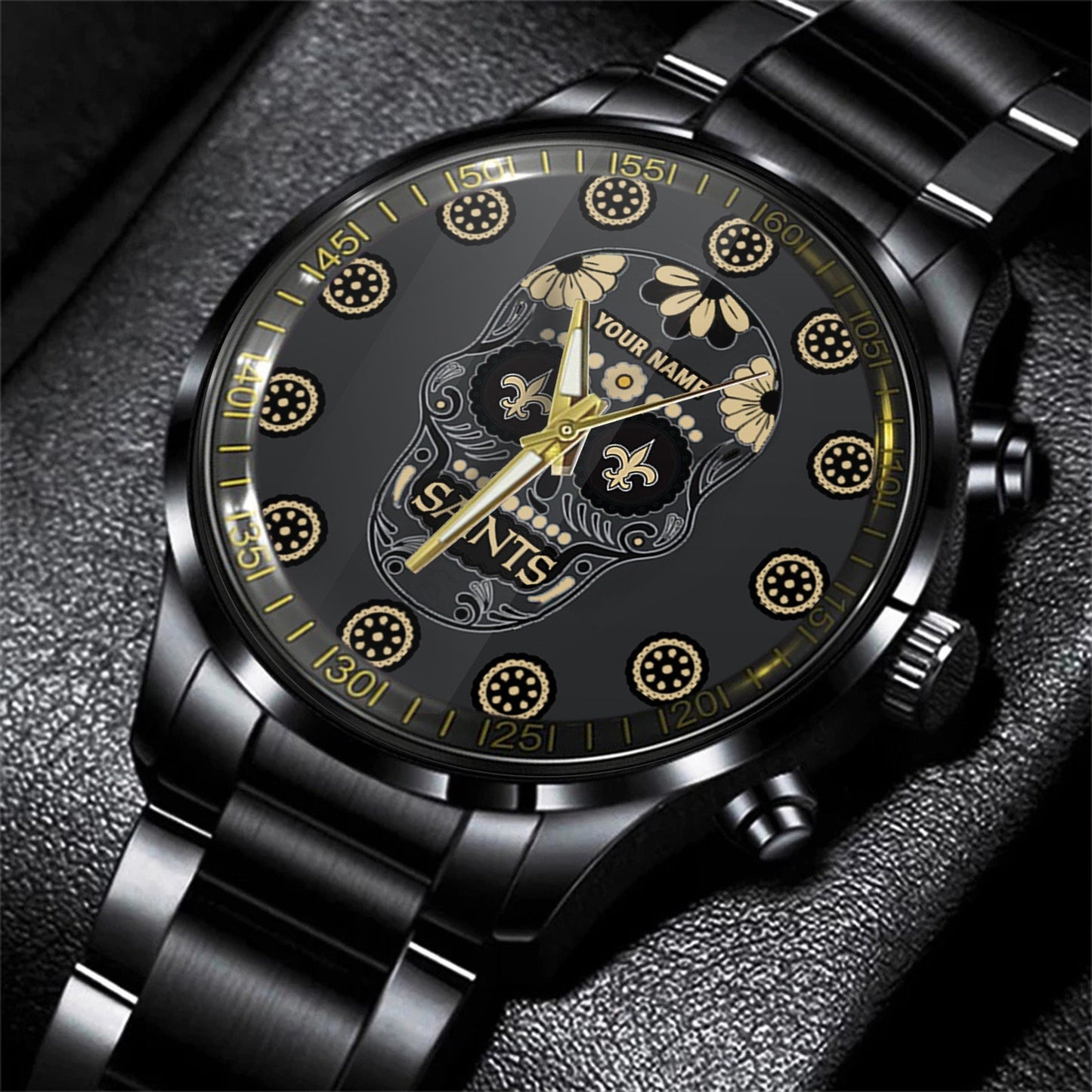 New Orleans Saints Black Fashion Watch Gifts For Sport Fans AZWATCH27