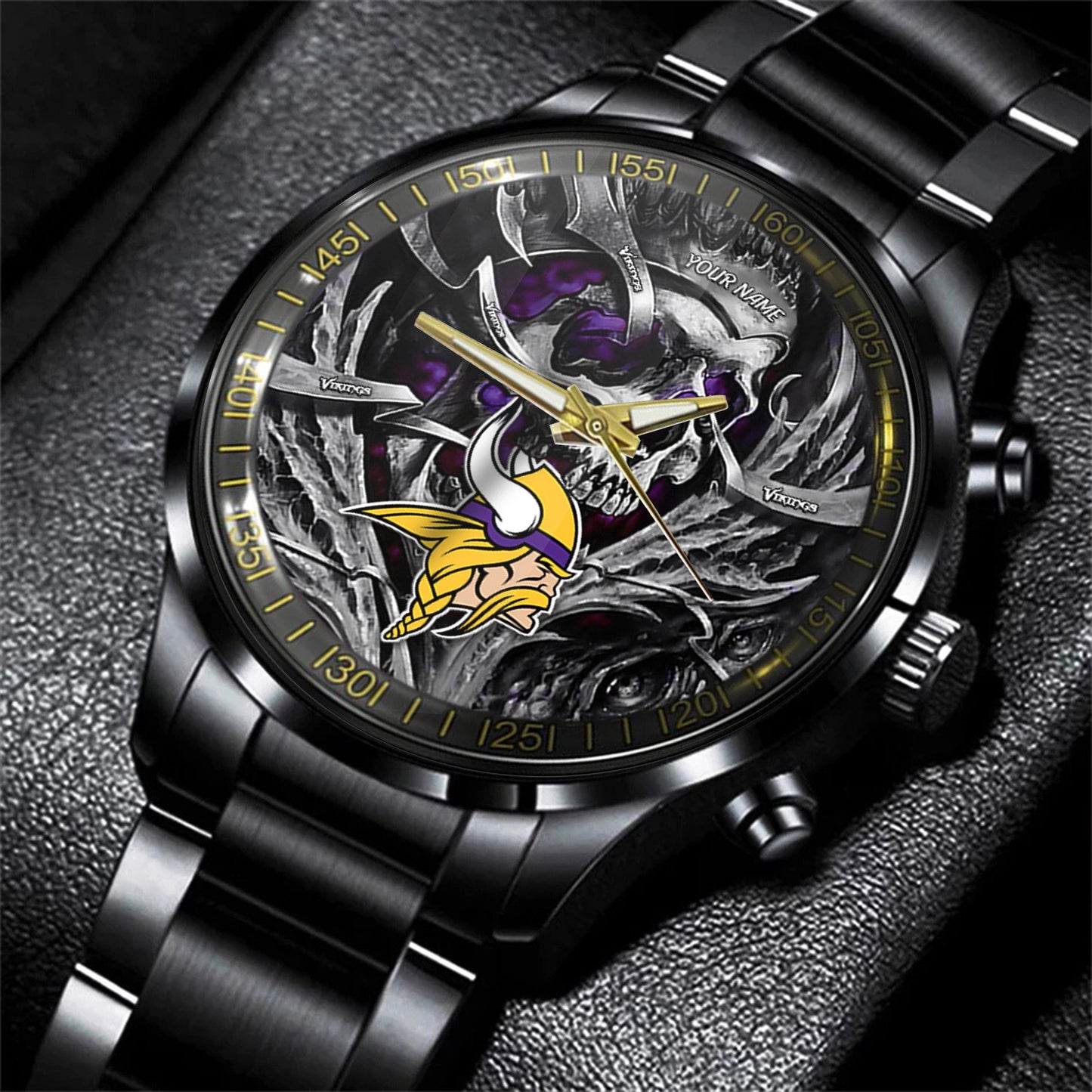 Minnesota Vikings Black Fashion Watch Gifts For Sport Fans AZWATCH28
