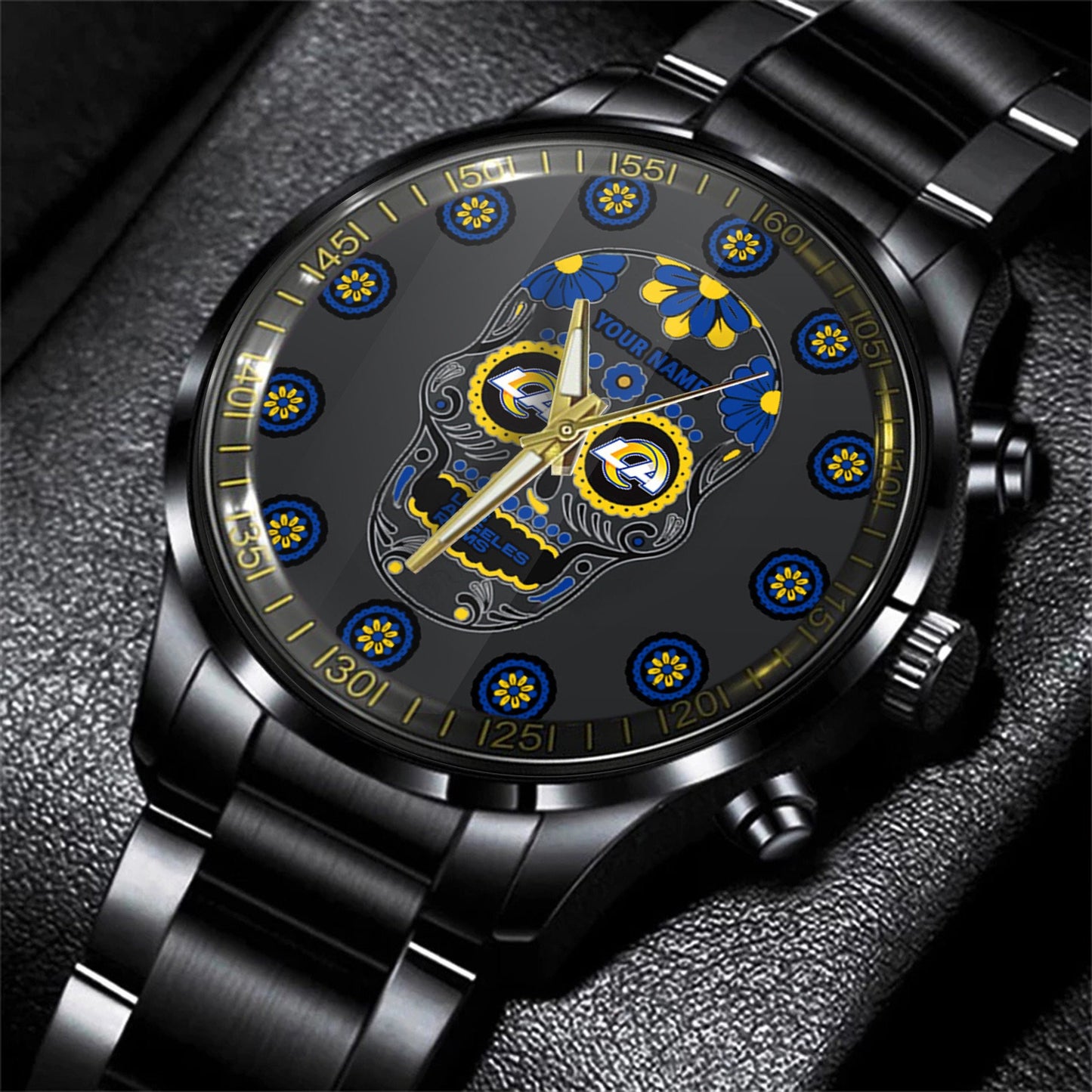 Los Angeles Rams Black Fashion Watch Gifts For Sport Fans AZWATCH29