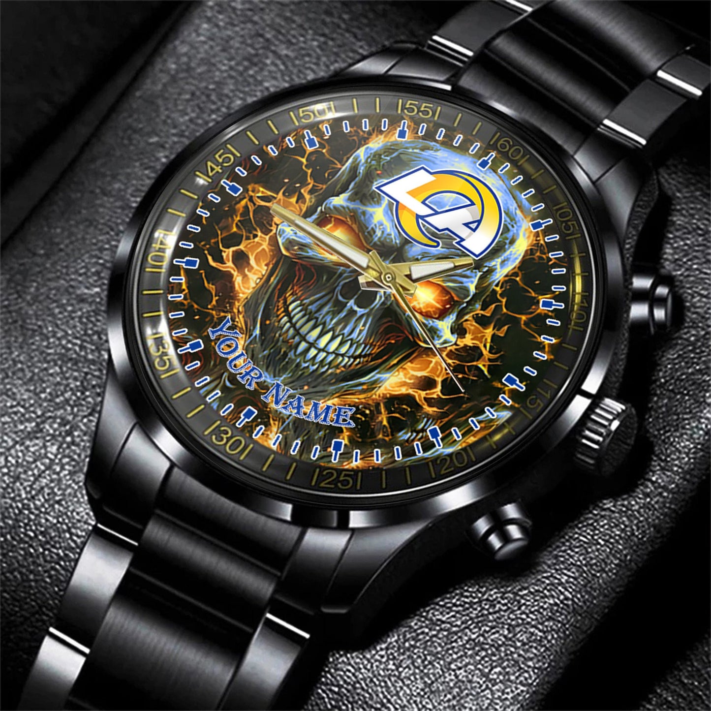 Los Angeles Rams Black Fashion Watch Gifts For Sport Fans AZWATCH29