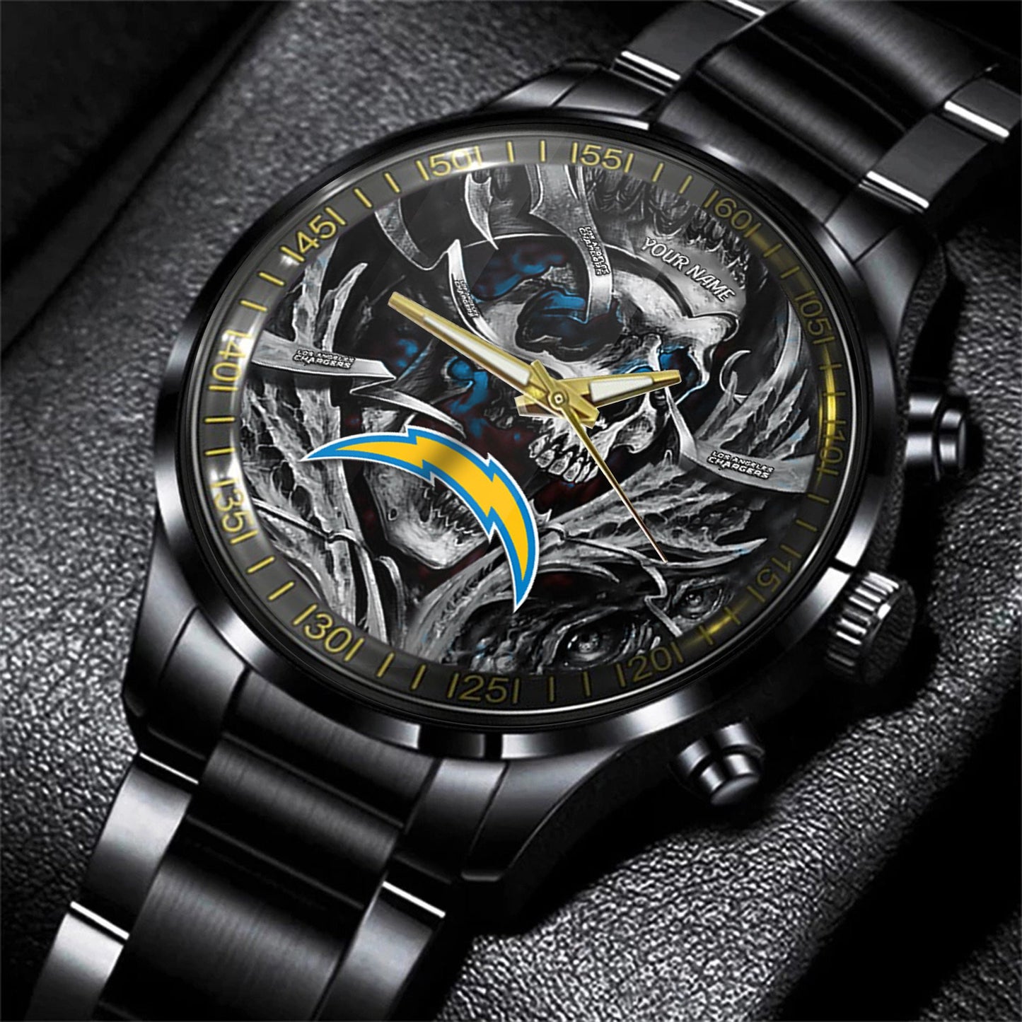 Los Angeles Chargers Black Fashion Watch Gifts For Sport Fans AZWATCH30