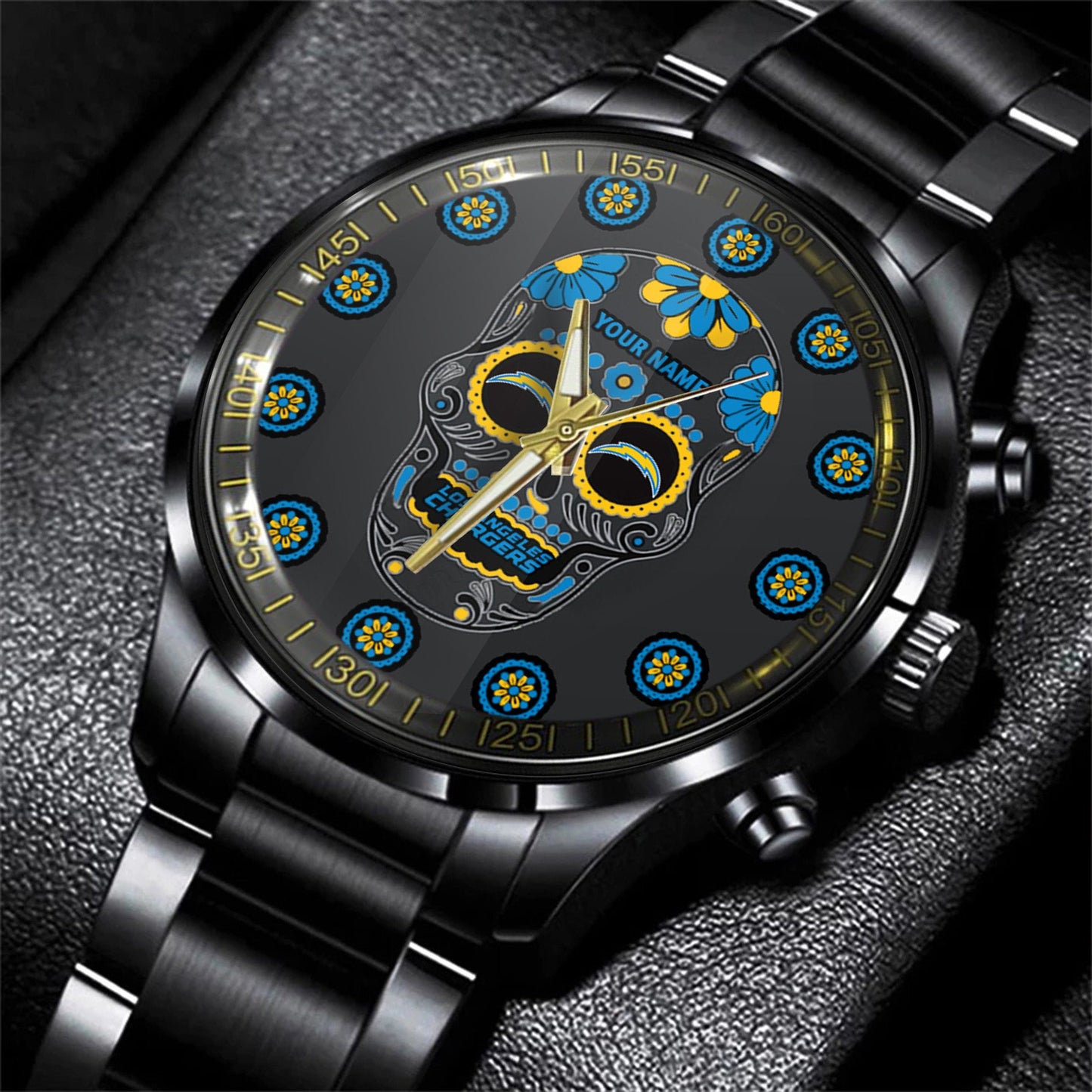 Los Angeles Chargers Black Fashion Watch Gifts For Sport Fans AZWATCH30