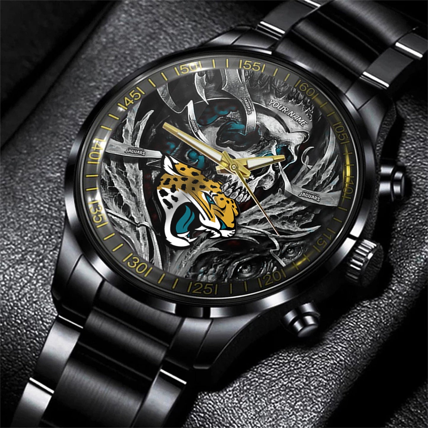 Jacksonville Jaguars Black Fashion Watch Gifts For Sport Fans AZWATCH31