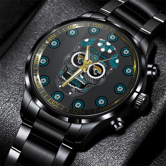 Jacksonville Jaguars Black Fashion Watch Gifts For Sport Fans AZWATCH31
