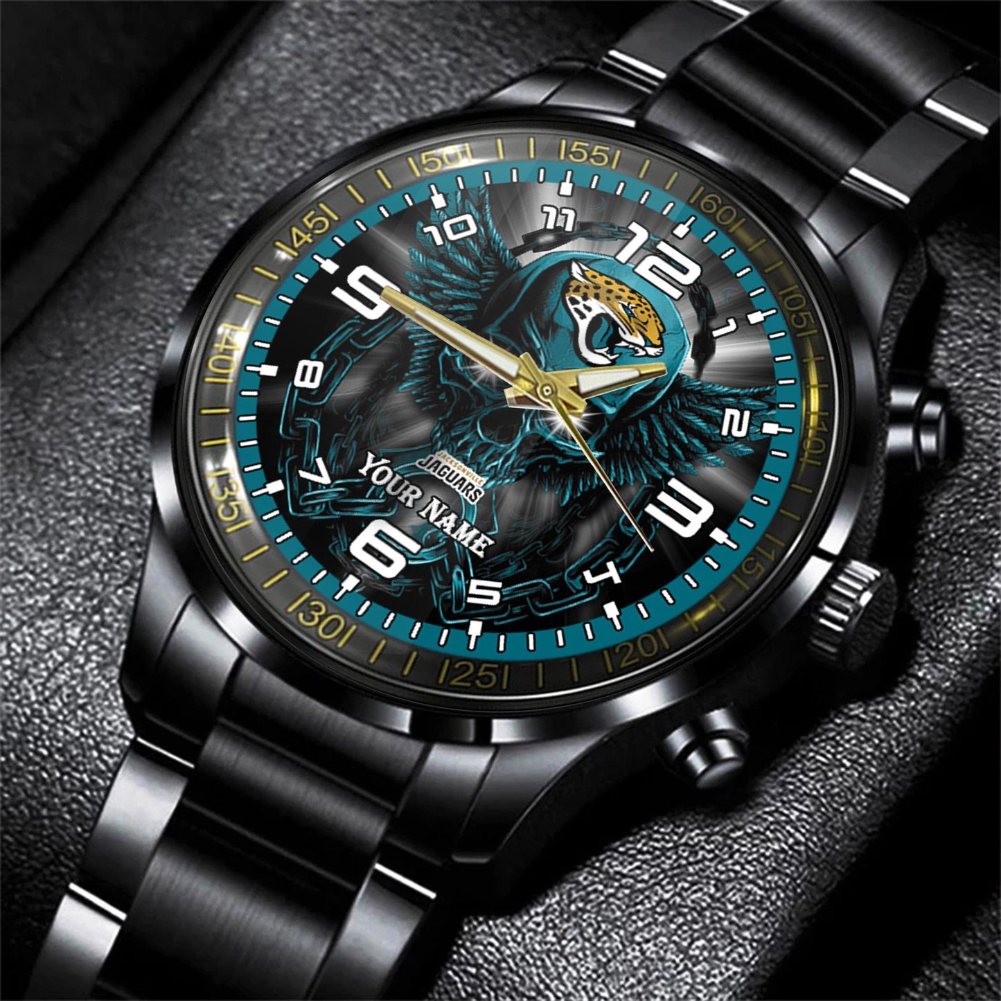 Jacksonville Jaguars Black Fashion Watch Gifts For Sport Fans AZWATCH31