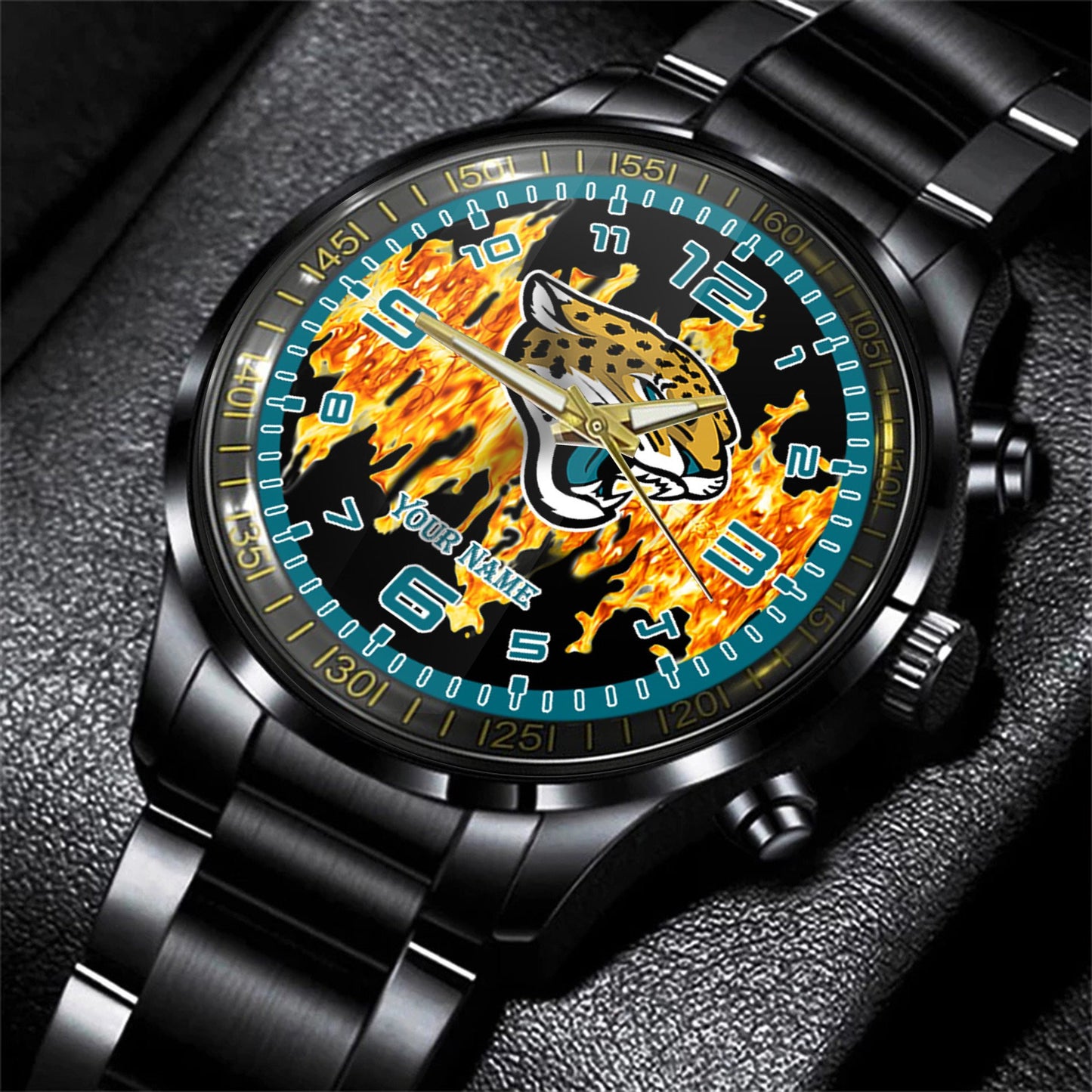Jacksonville Jaguars Black Fashion Watch Gifts For Sport Fans AZWATCH31