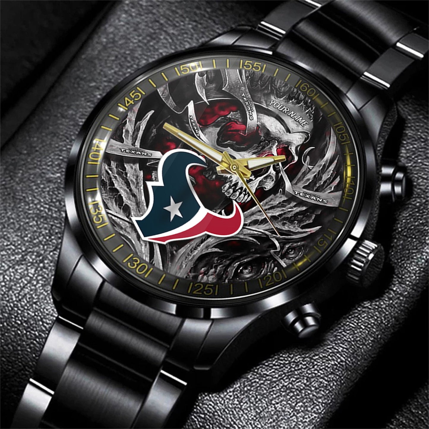 Houston Texans Black Fashion Watch Gifts For Sport Fans AZWATCH33