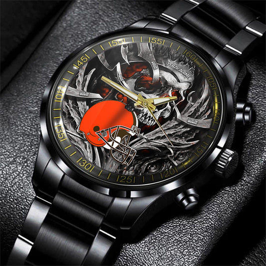 Cleveland Browns Black Fashion Watch Gifts For Sport Fans AZWATCH34