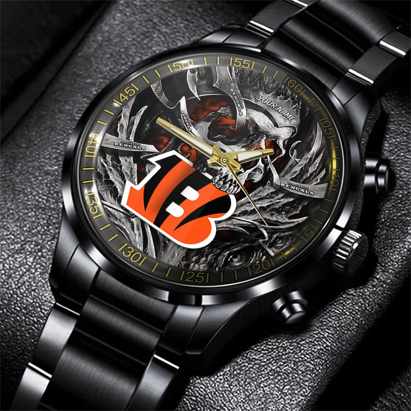 Cincinnati Bengals Black Fashion Watch Gifts For Sport Fans AZWATCH35