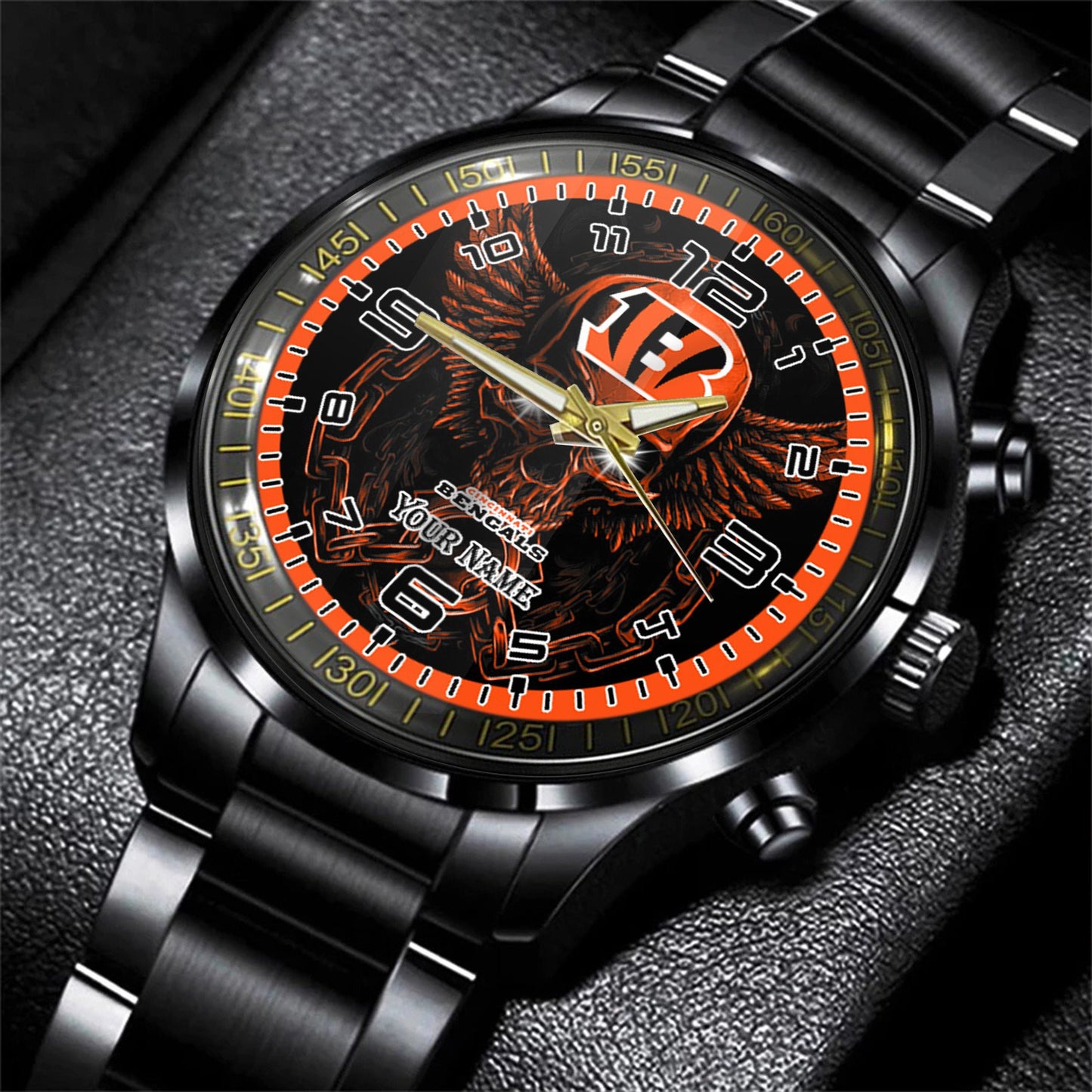 Cincinnati Bengals Black Fashion Watch Gifts For Sport Fans AZWATCH35