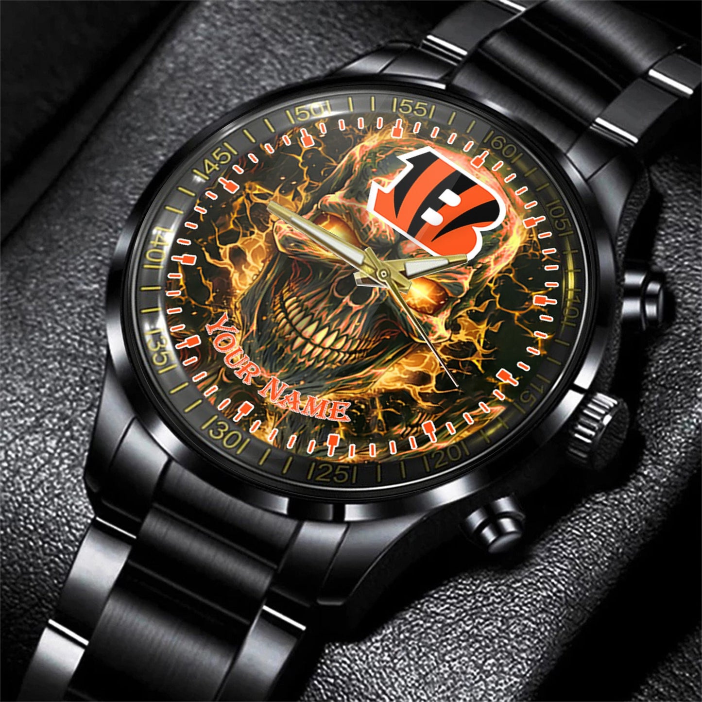 Cincinnati Bengals Black Fashion Watch Gifts For Sport Fans AZWATCH35